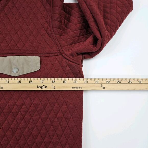UNTUCKit Pullover Sweater Men's M 1/4 Snap Quilted Red Long Sleeve Carufe 40179 - Picture 8 of 9